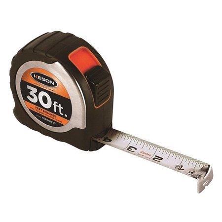 KESON 30'L Powerglide Locking Tape Measure with Rubber Grip PG1830